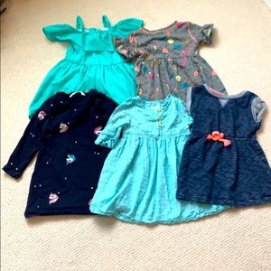 FIVE dresses Sz 3T H&M, Osh Kosh +